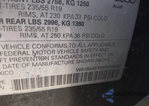 2021 Audi Q5 Premium Plus 45 Tfsi Quattro S Tronic z USA, uszkodzony, nr VIN WA1BAAFY5M2015980